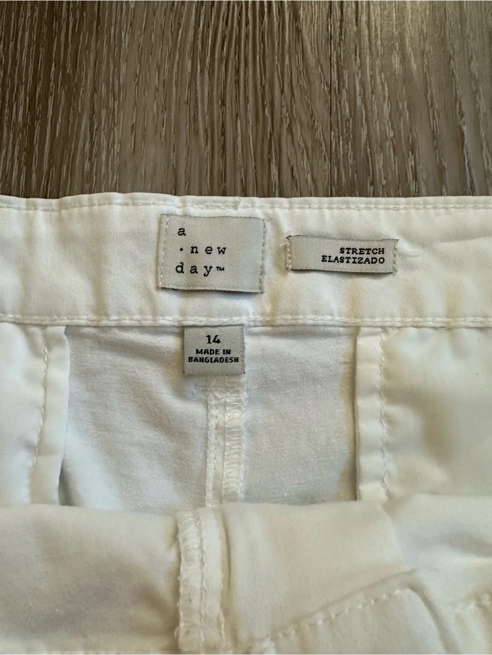 a new day Cream High-Rise Cotton Bermuda Shorts